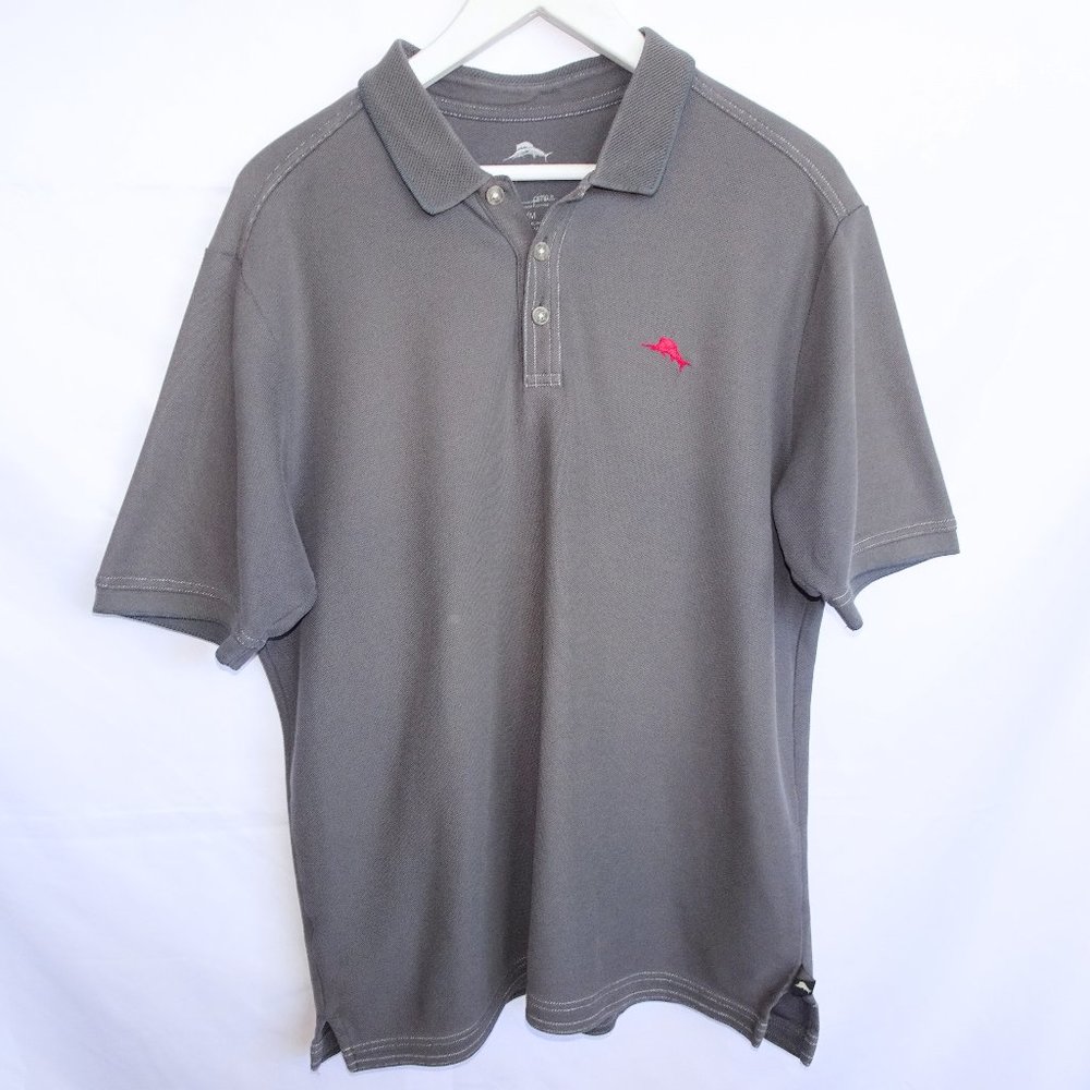 Tommy Bahama Gray Supima Cotton Polo Tshirt
